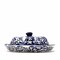 Blue Floral Butter Dish Ceramic Handmade Kitchen Table Stoneware Lid